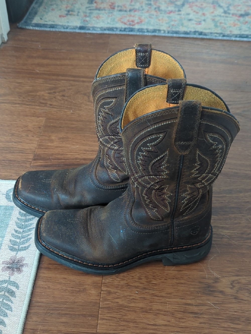 Ariat Brown and Tan Leather Western Room To Grow Boots